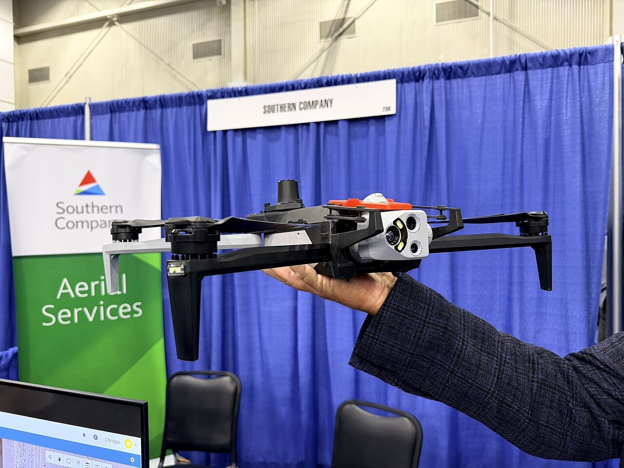 File photo: A Skydio X10 drone displayed at Embry-Riddle Aeronautical University. Illustrative context; not a photograph of the reported event.